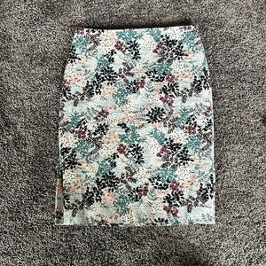 Loft Floral Pencil Skirt